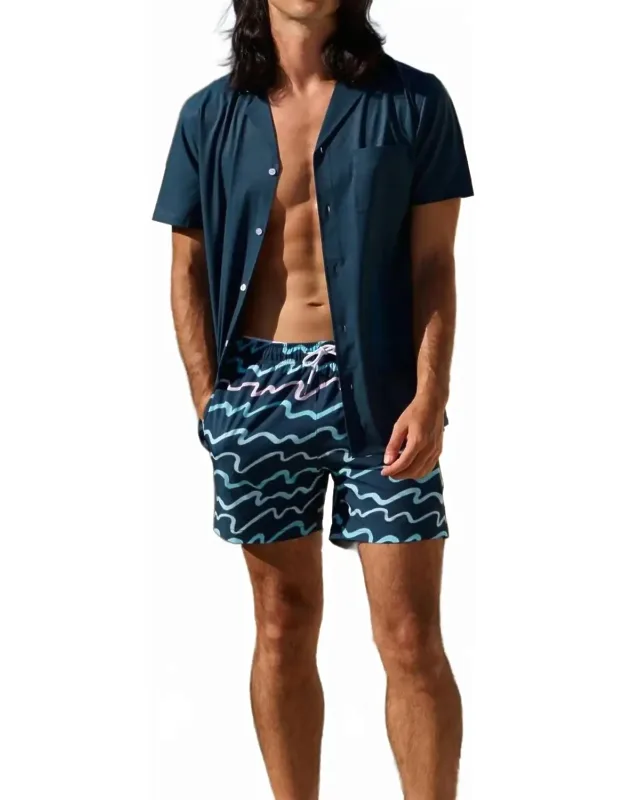 90s Wave Swim Shorts