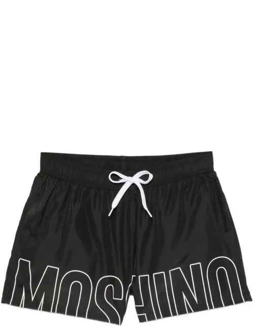 Bold Lettering Contrast Drawstring Swim Shorts