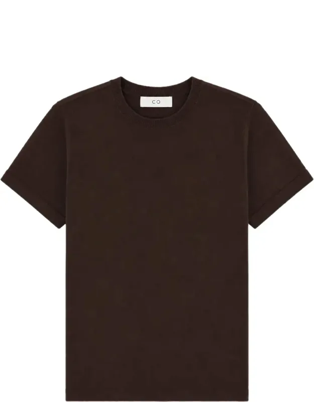 Boxy Fit Short-sleeved Cashmere T-shirt