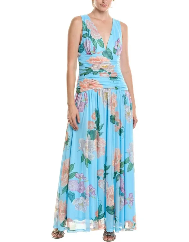 Hutch Jadey Maxi Dress Stretch Mesh Design, Shirred Waist