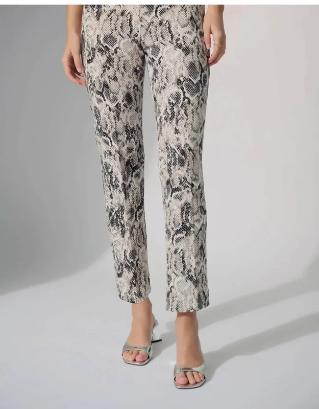 Snakeskin Print Straight Leg Pants