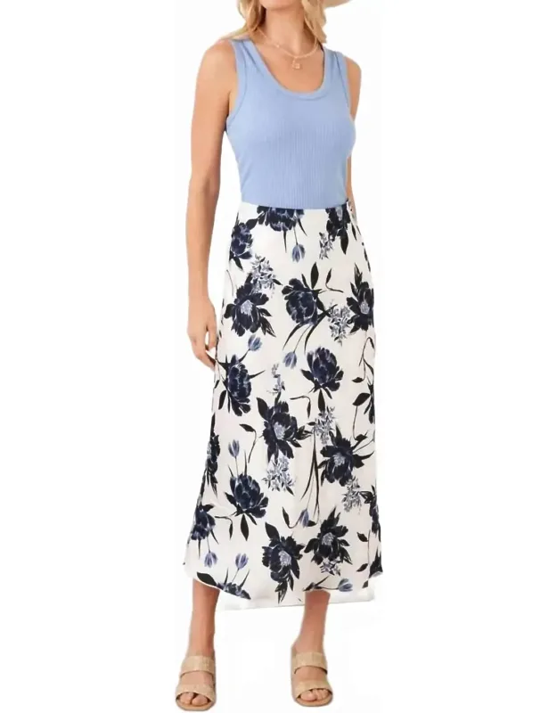 Satin Bias Cut Midi Skirt