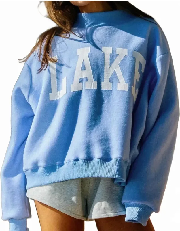 Reversible Mock-neck Crop Sweatshirt