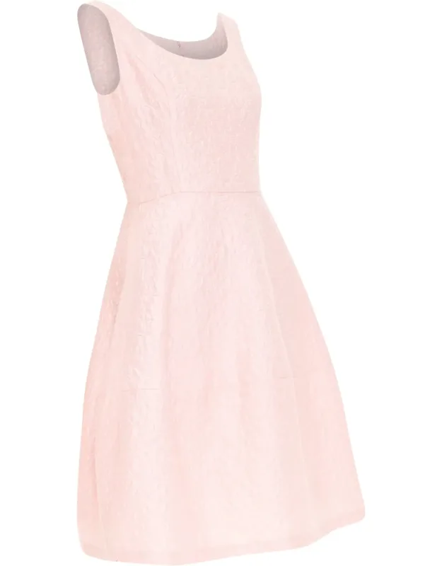Cotton Silk Floral Cloque Dress