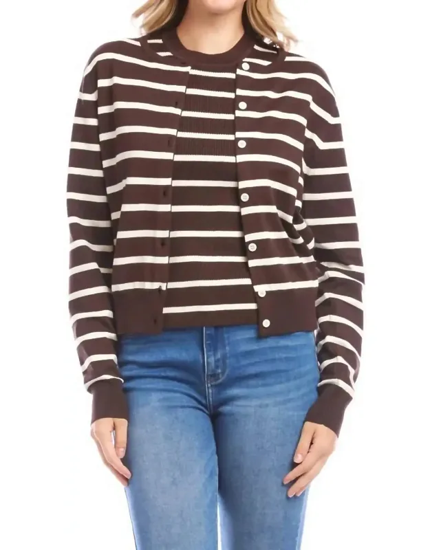 Stripe Cardigan Sweater