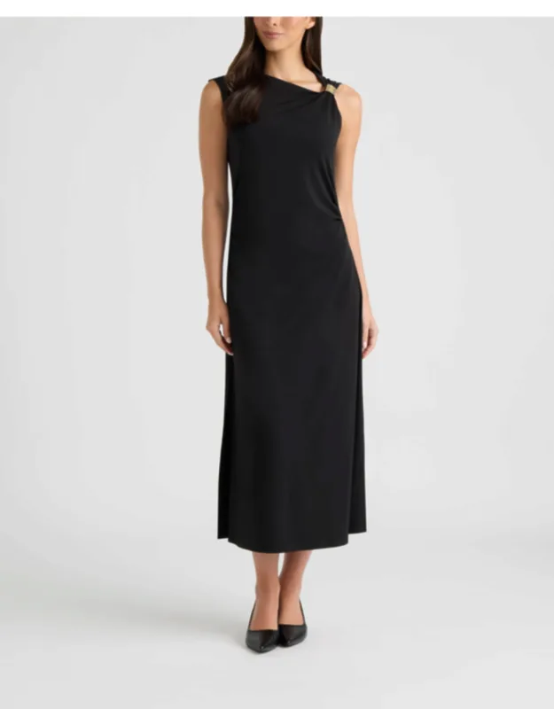 Asymmetrical Neck Knit Long Dress