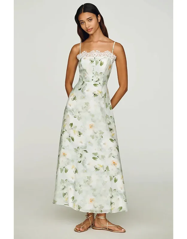 Lace-trim Midi Dress