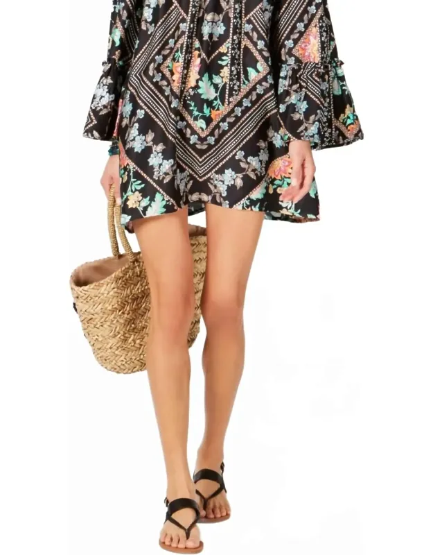 Diamond Vines Off The Shoulder Tunic Cover Up