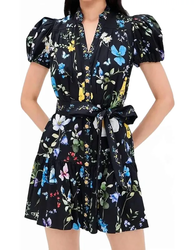 Cora Tiered Mini Shirt Dress
