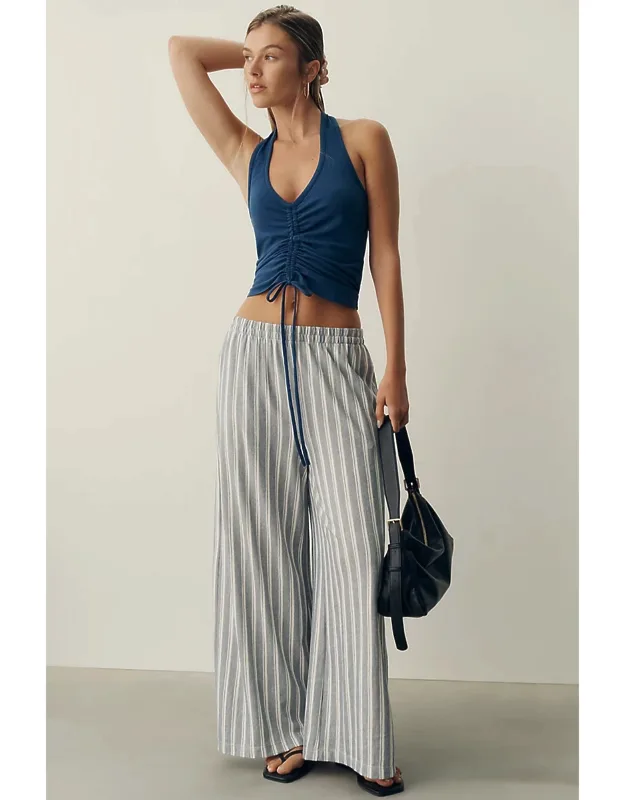 Striped Wide-leg Pants