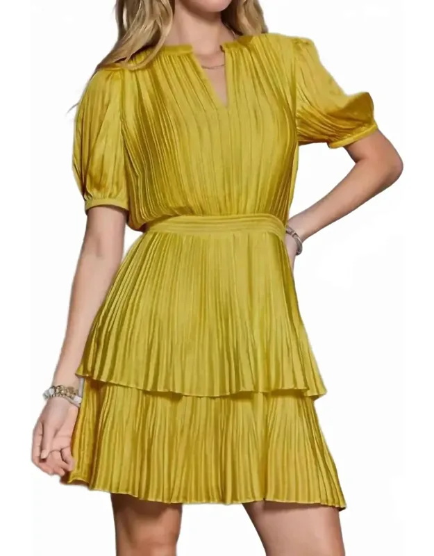 Pleated Mini Dress