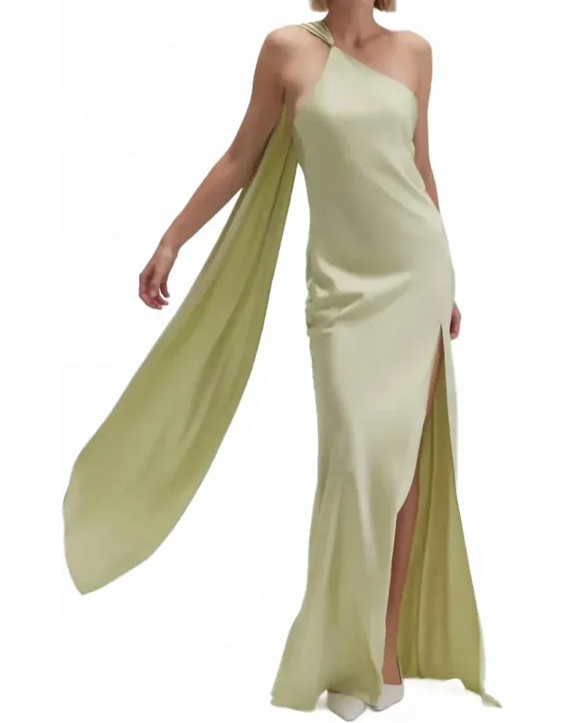 Asymmetric Halter Drape Scarf Maxi Dress