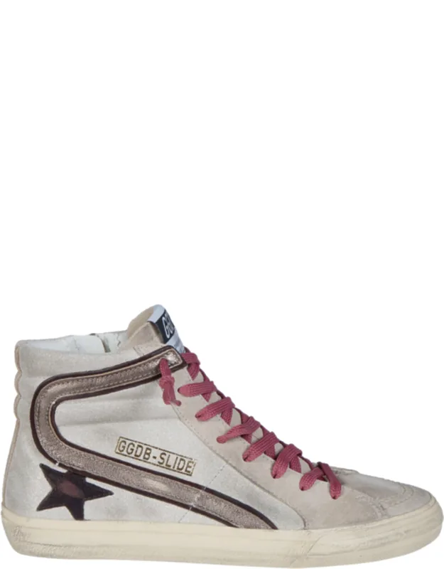 Slide Shimmer Suede Upper Leather Star Wave Sneakers