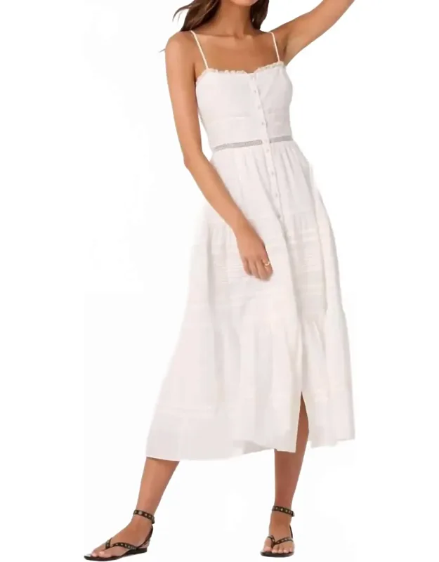 Woven Tiered Midi Dress