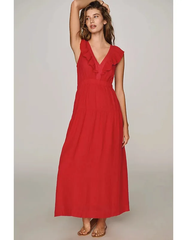 Linen Blend Maxi Dress