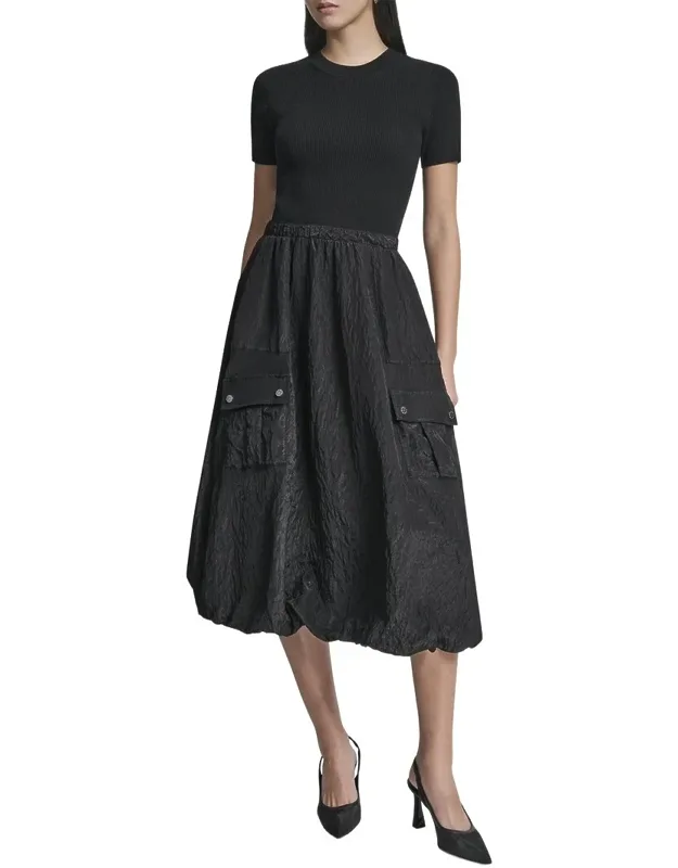 Mix Media Cargo Pocket Sweaterdress