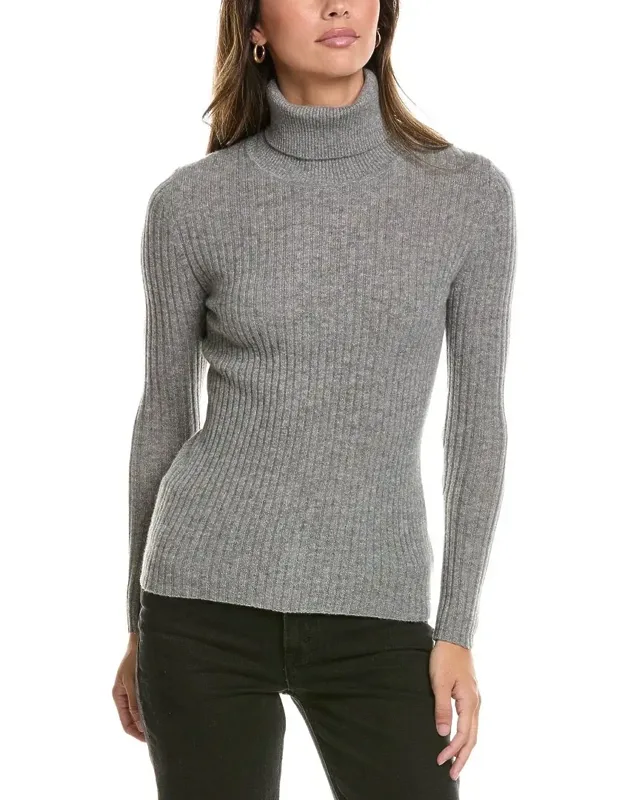 Ada Rib Fold Over Turtleneck Sweater