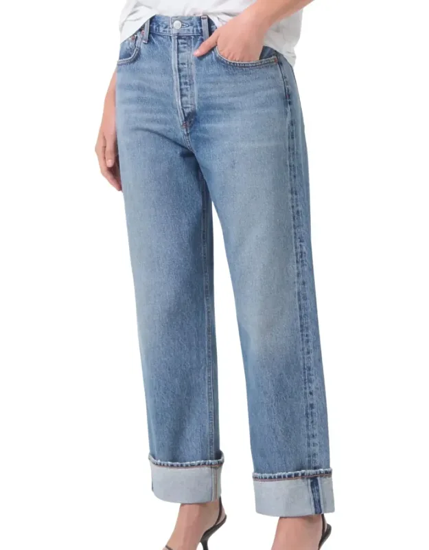 Fran Low Slung Easy Straight Jeans