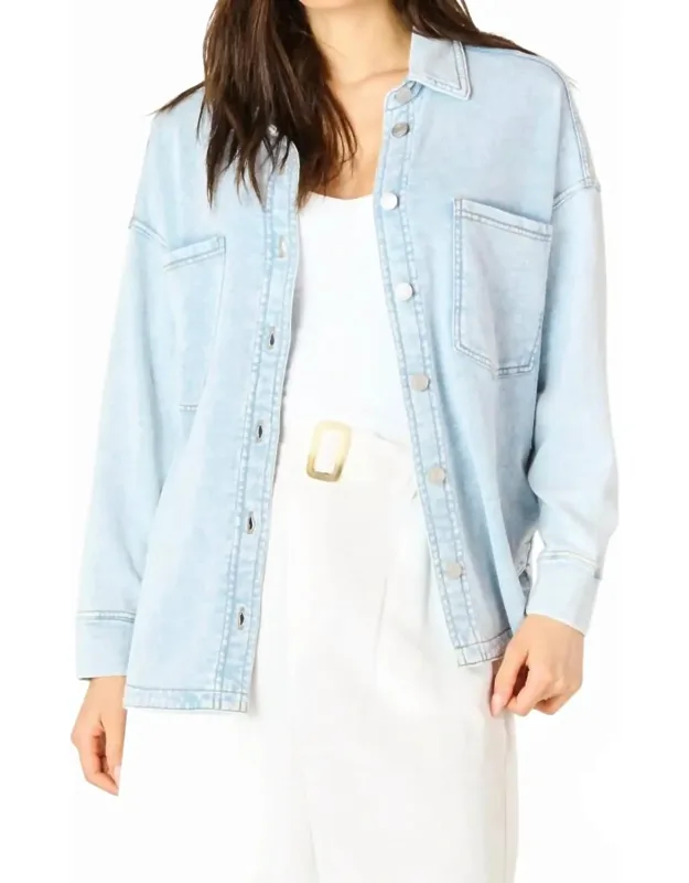 Long Sleeve Knit Denim Jacket