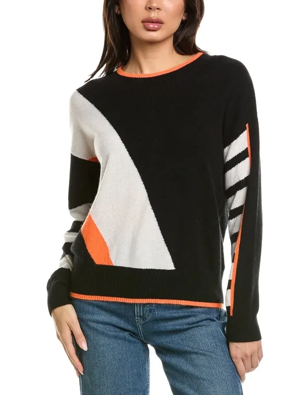Spliced Stripe Crewneck Sweater