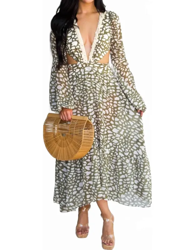 Sunkissed Riviera Cutout Printed Open Back Dress