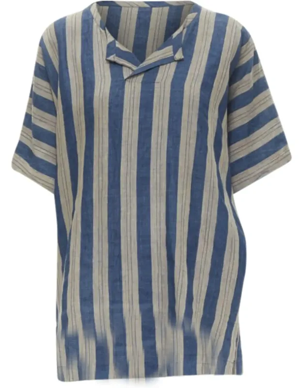 Striped Linen Boxy Fit Shirt