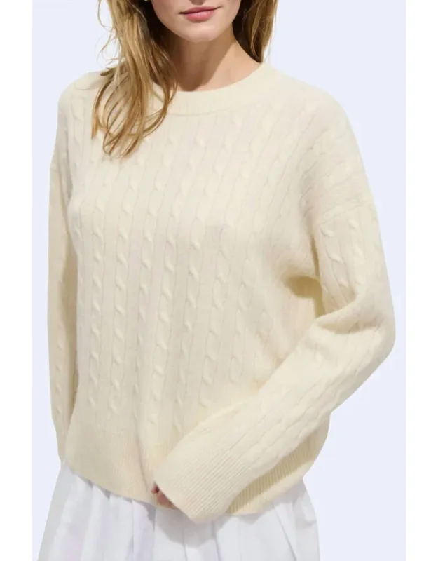 Crewneck Cashmere Cable Sweater