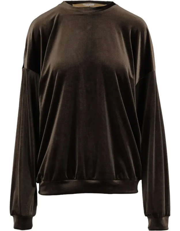 Velvet Finish Stretch Jersey Sweatshirt