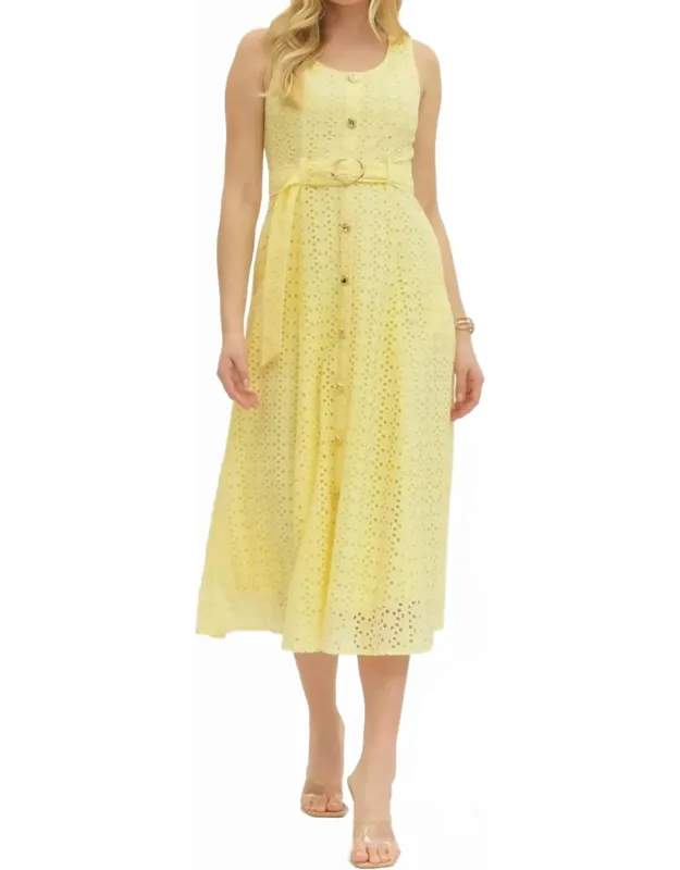 Eyelet Midi Dress