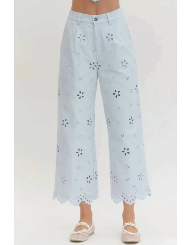 Eyelet Daydreams Wide Leg Pants