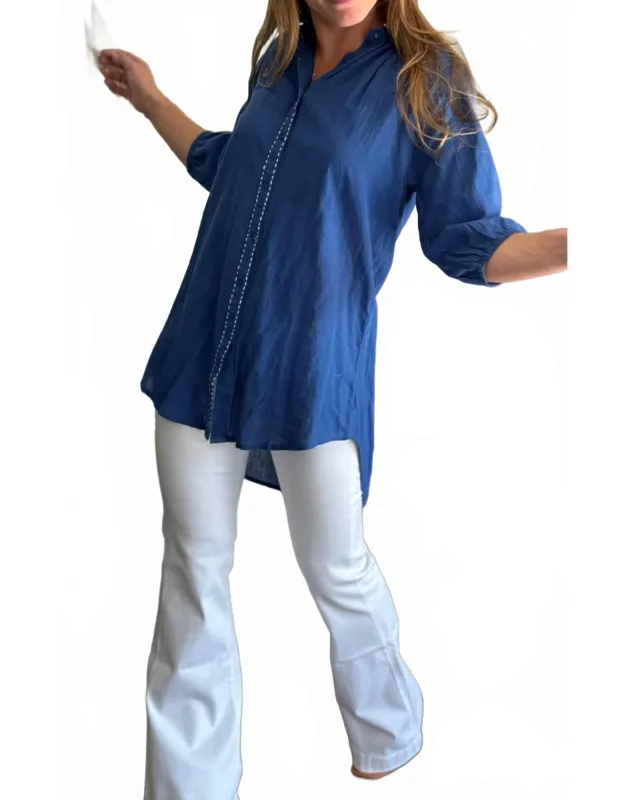 Collared Neckline Tunic Top