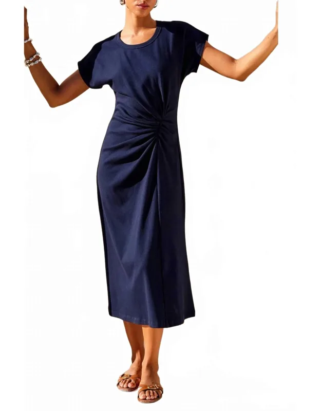 Aveline Side-twist Midi Dress
