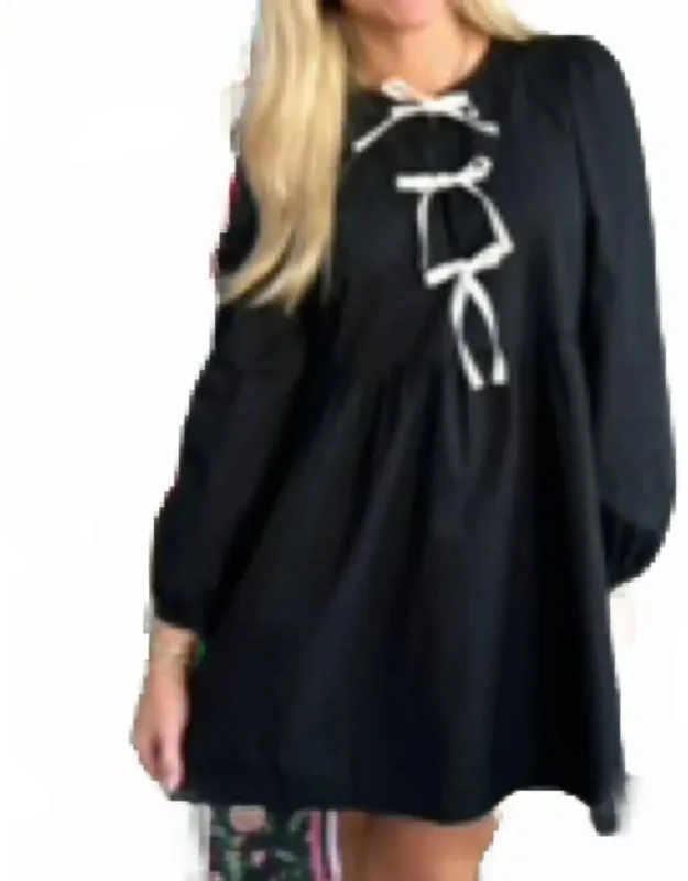 Babydoll Mini Dress With Bows