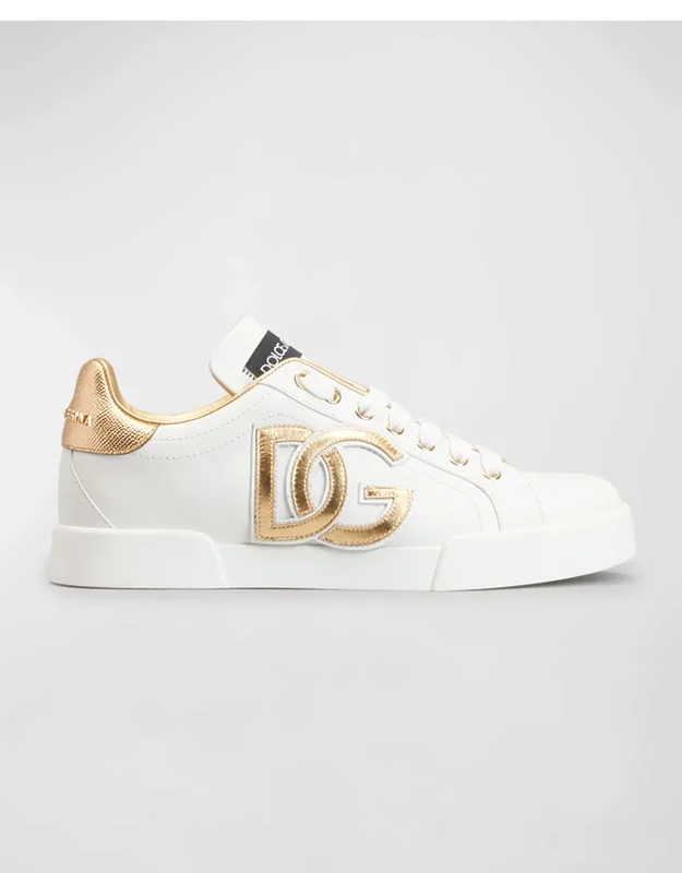 Bicolor Low-top Sneakers With Calf Leather And Contrast Backstay