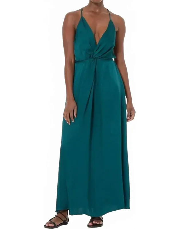 Shayna Hammered Satin Maxi Dress