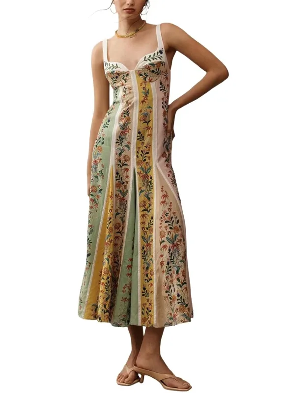 Midi Dress - Multicolor, 51.6in Length
