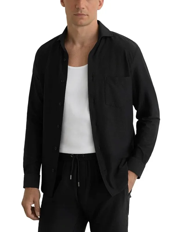 Solarko Cutaway Seersucker Casual Shirt