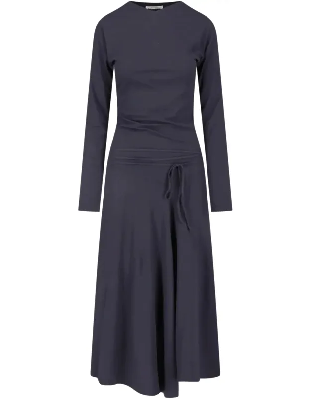 Gathered Front Cotton Maxi Dress