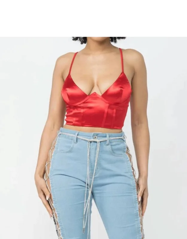 Satin Corset Crop Top