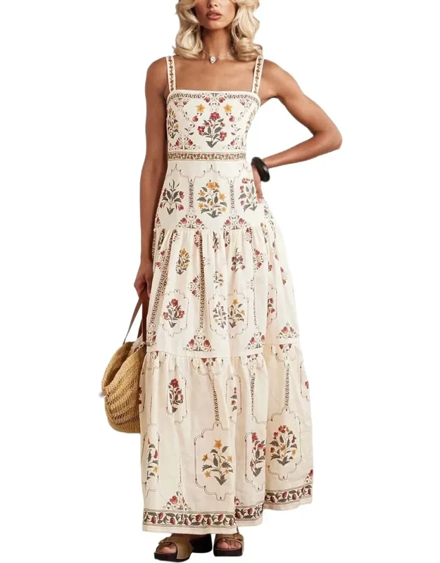 Maxi Dress - 70% Linen, 30% Polyester