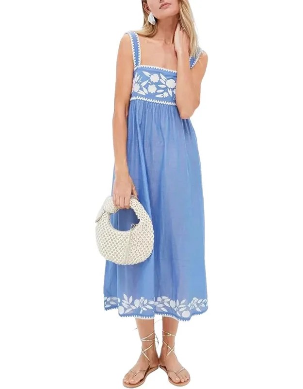Midi Dress - Approximately 47.2in From Shoulder To Hem, 95% Polyester, 5% Spandex