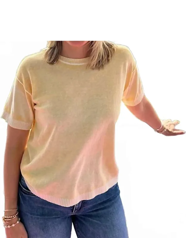 Reverse Print Short Sleeve Crew Sweater