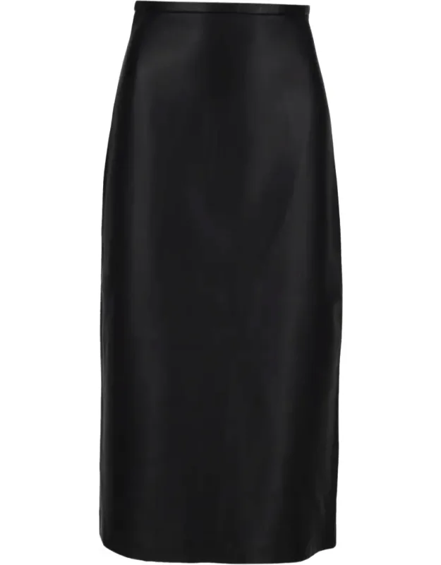Midi Skirt In Smooth Lambskin Leather