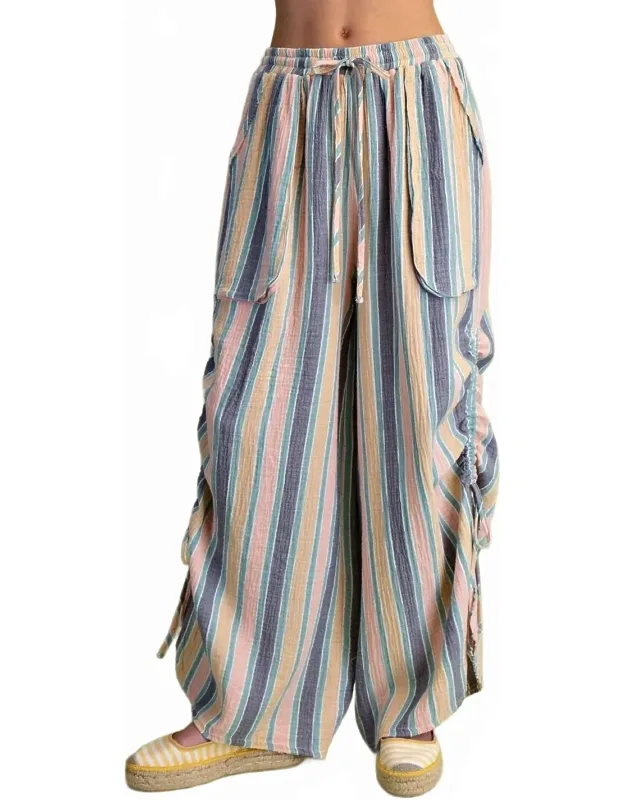 Striped Gauze Pants