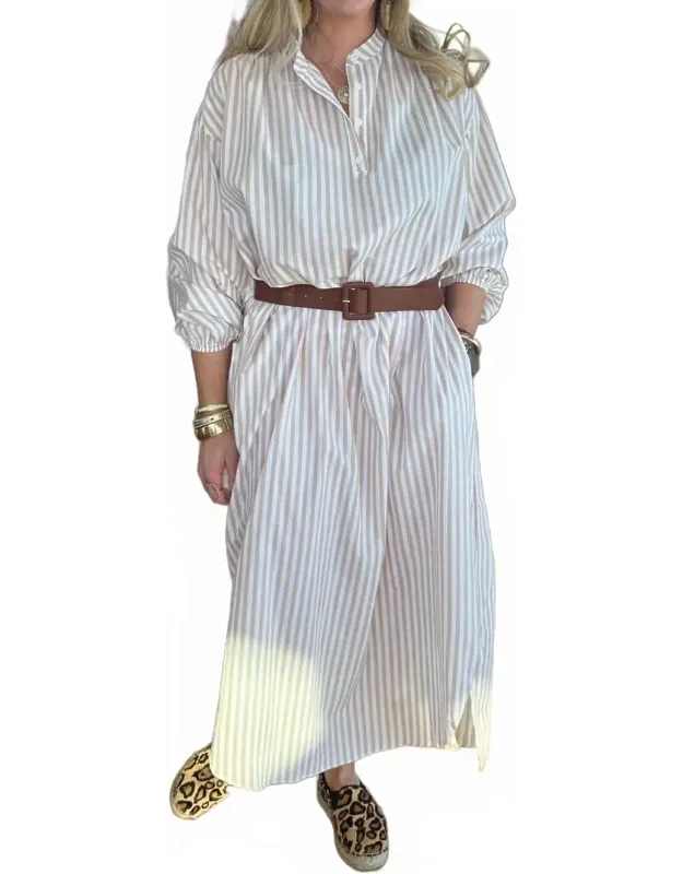 Woven Stripe Maxi Dress