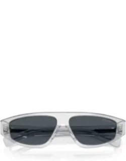 Rectangular Transparent Acetate Sunglasses
