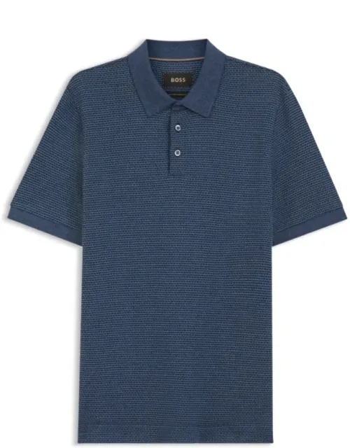 Regular-fit Polo Shirt With Micro Mouliné Finish, Sophisticated Finish, Fully Fashioned Collar