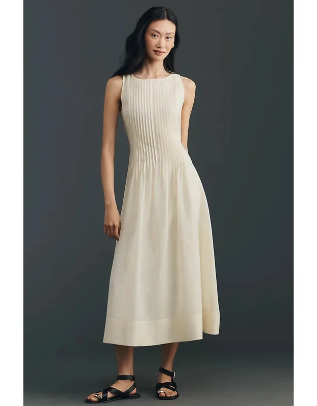 Pleated Midi Dress