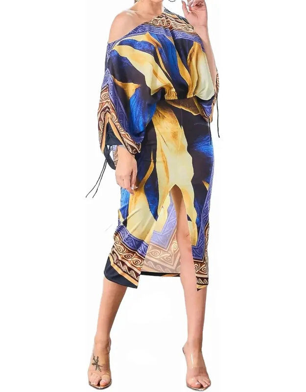 Cropped Blouse And Slit Skirt
