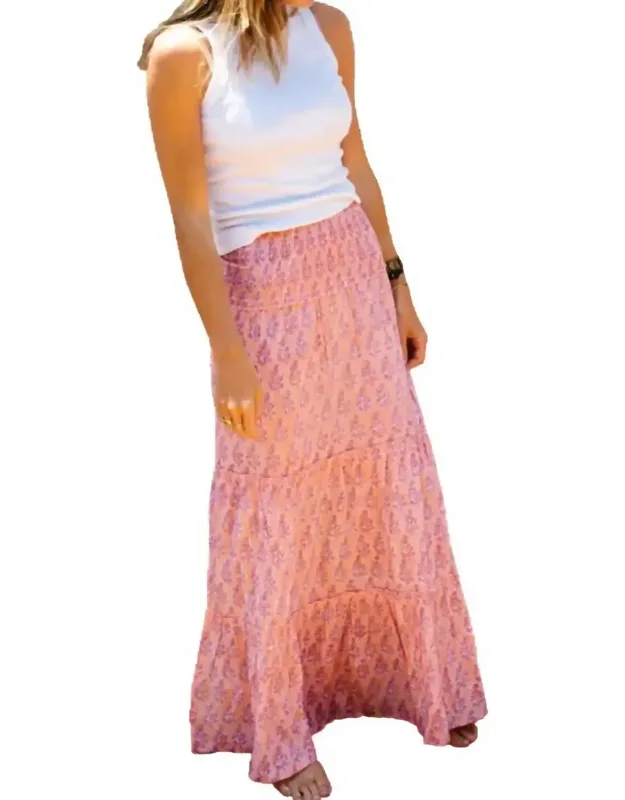 Smocked Waist Maxi Skirt